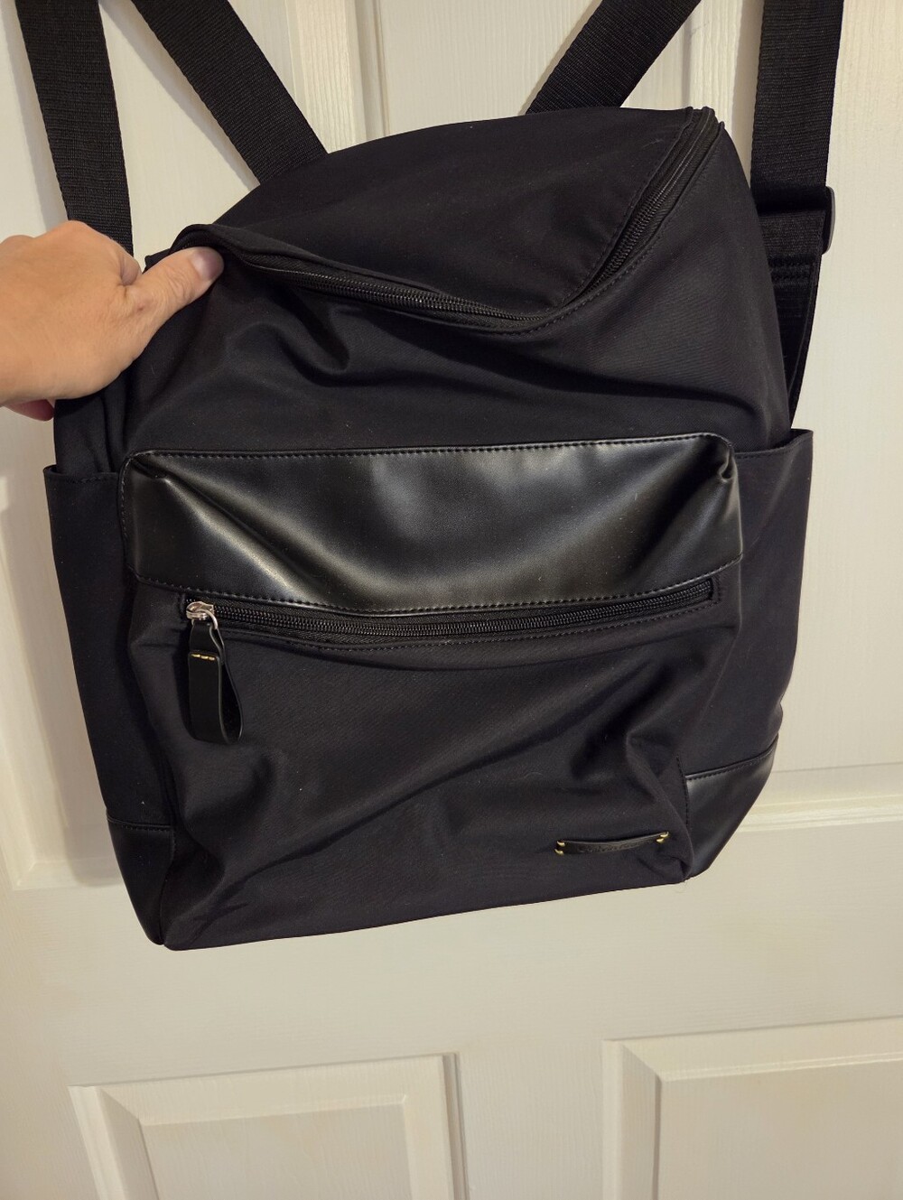 Calvin Klein Black Backpack with Faux Leather Accents - Picture 3 of 11